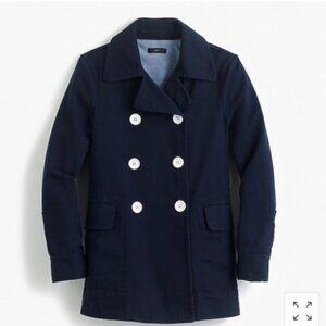 J.Crew Navy Peacoat in Heavyweight Cotton Twill, Size 4